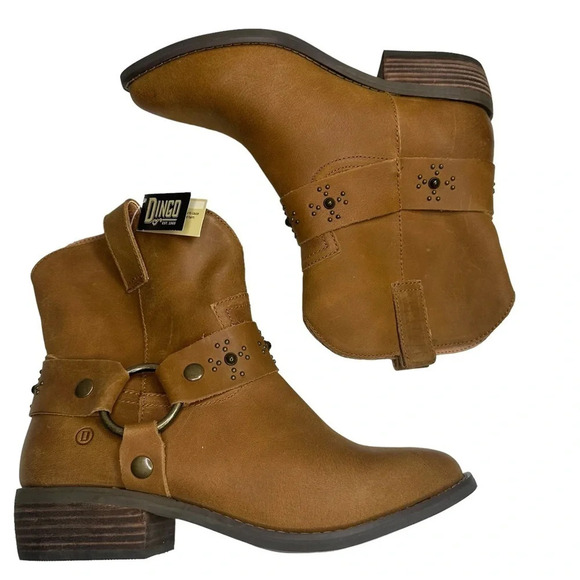 NWT DINGO Women's Silerada Western Bootie in Camel. Sz: 8.5 - Picture 6 of 11